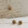 Pearl Birthstone Gold Plated Silver Nest Stud Earrings, thumbnail 2 of 8