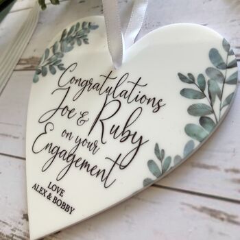 Personalised Engagement Heart Keepsake Plaque, 2 of 3