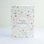 Pink Pressed Flowers Birthday Card, thumbnail 1 of 3
