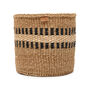 Tukio: Charcoal Stripe Woven Storage Basket, thumbnail 5 of 9
