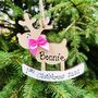 Baby's First Christmas Rocking Reindeer Tree Decoration, thumbnail 3 of 8