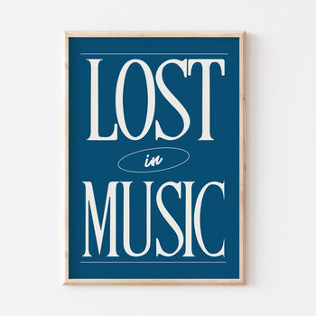 Colourful Bold Lost In Music Wall Art Print, 9 of 9