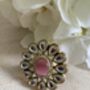 Indian Pink Gold Plated Kundan Adjustable Ring, thumbnail 1 of 4