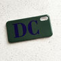 Khaki Green And Navy Blue Monogram Phone Case, thumbnail 1 of 5