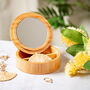 Round Bamboo Jewellery Box With Mirror, thumbnail 1 of 5