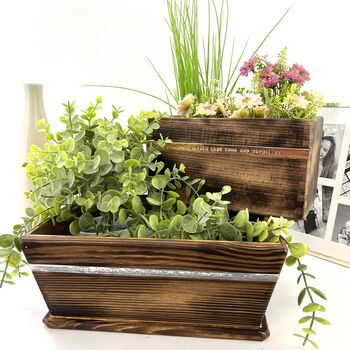 Personalised Wooden Pot Planter, 6 of 12