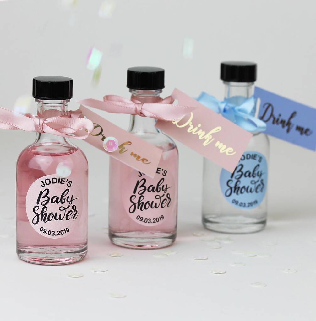 Personalised Baby Shower Favours Containing Pink Gin, 1 of 4
