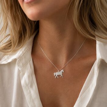 Dainty Silver Horse Necklace, Horse Lover Jewellery, Silver Pony Pendant Necklace, 2 of 12