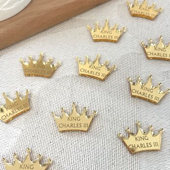King Charles Coronation Gold Crown Shaped Confetti, 2 of 5