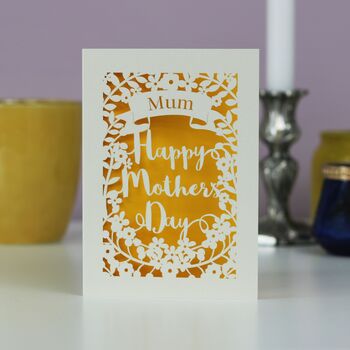 Personalised Papercut Happy Mother's Day Card, 3 of 10