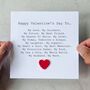 Personalised Husband Crochet Heart Valentine's Day Card, thumbnail 1 of 3