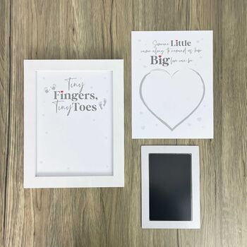 Baby Hand Or Foot Print Framed Ink Keepsake Kit With Two Designs, 7 of 12