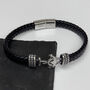 Personalised Men's Woven Leather Anchor Bracelet, thumbnail 1 of 2