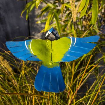 Flying Blue Tit On Rod Handmade Recycled Sculpture, 4 of 4