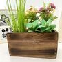 Personalised Wooden Pot Planter With Copper Message, thumbnail 4 of 9