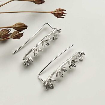 Sterling Silver Blooming Ear Climbers, 4 of 7