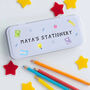 Personalised Name Metal Stationery Pencil Case Tin, thumbnail 1 of 5