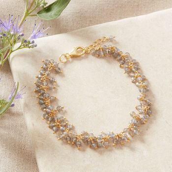 Seed Pearl Cluster Gold Plated Silver Bracelet, 10 of 12