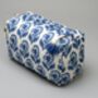Paisley Floral Pattern Cotton Wash Bag In Blue, thumbnail 2 of 8