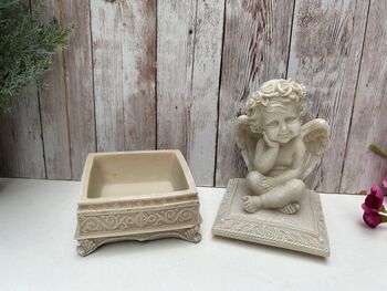 Ivory Angel Cherub Jewellery Keepsake Box, 5 of 9