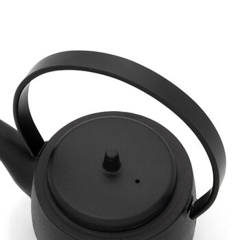 Cast Iron Teapot Kobe 1200ml Black Steel Mesh Filter, 5 of 6