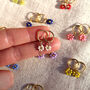 Daisy Beaded Earrings On Gold Plated Hoops, thumbnail 2 of 6