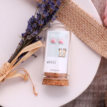 Terrarium Bottle Pinkie Paws Earrings, 2 of 5