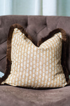 Brown Fringed Cushion Cover, 4 of 6