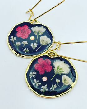 Real Flowers Victorian Earrings Small Hand Made, 4 of 12