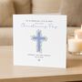Personalised Floral Cross Christening Card For Baby Boy, thumbnail 2 of 7