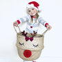 Reindeer Christmas Belly Basket, thumbnail 1 of 4