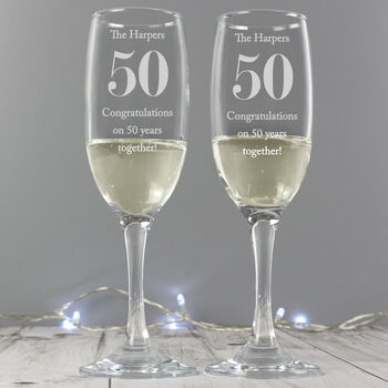 Personalised Anniversary Champagne Flutes, 2 of 4