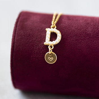 Pearl Initial And Gold Plated Heart Charm Necklace, 5 of 9