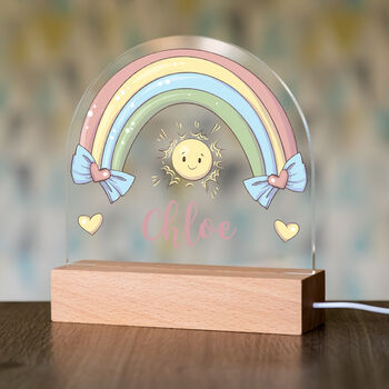 Personalised Rainbow Sunshine Night Light For Children, 5 of 7