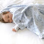 Personalised Soft Blue Elephant Motif Baby Blanket, thumbnail 1 of 4