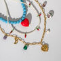Turquoise Bead And Charm Necklace Set Of Three, thumbnail 3 of 6