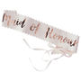 Two Pink And Rose Gold Mother Of Bride Groom Hen Sashes, thumbnail 2 of 3
