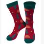 Men's Bamboo Socks Red Green Camping, thumbnail 2 of 2