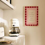 Don't Forget Milk And Bread Checkered Kitchen Wall Print, thumbnail 6 of 9