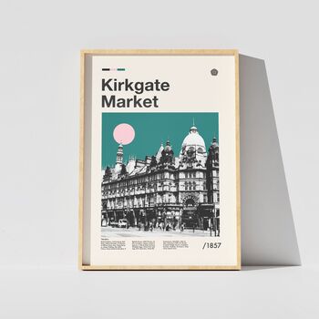 Leeds Kirkgate Market Mid Century Style Print, 9 of 9
