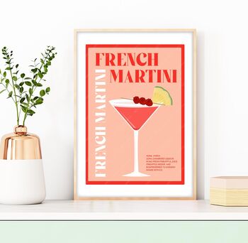 French Martini Cocktail Poster, 3 of 6