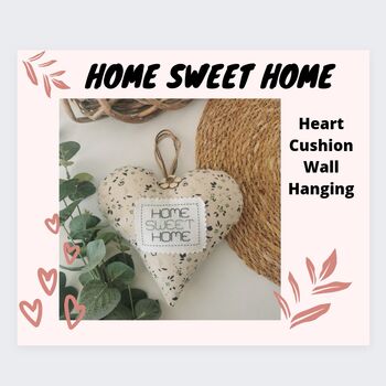 Fabric Hanging Heart Decoration, Home Sweet Home, 2 of 12