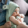 Personalised Baby Frog Hooded Cotton Towel, thumbnail 1 of 11