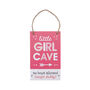 Little Girl Cave Door Pink Hanging Sign, thumbnail 2 of 3