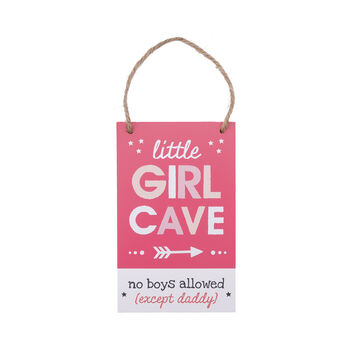 Little Girl Cave Door Pink Hanging Sign, 2 of 3