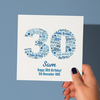 Blue Star Personalised Birthday Card – Any Age, 3 of 12