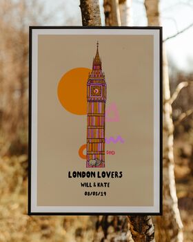 Personalised London Lovers Art Print, 2 of 3