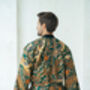 Green Men's Full Length Batik Kimono Robe, thumbnail 5 of 6
