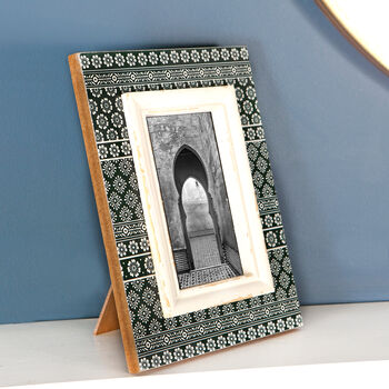 Black Tile Print 6' x 4' Photo Frame, Fathers Day, 4 of 5