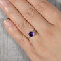 Amethyst Solitaire Stacking Ring Set In Sterling Silver, thumbnail 3 of 4
